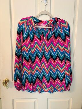 Lilly Pulitzer Elsa Blouse Chevron